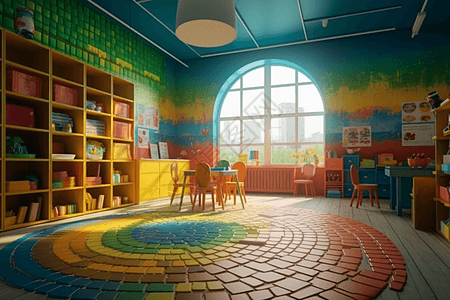 俏皮风格的儿童教室背景图片