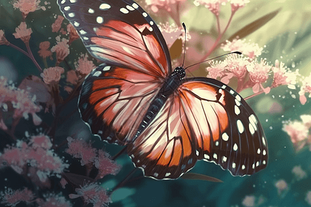 蝴蝶数字绘画风格图片