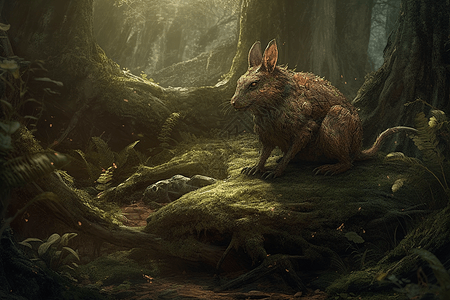 森林里神秘幻想黑童话生物图片