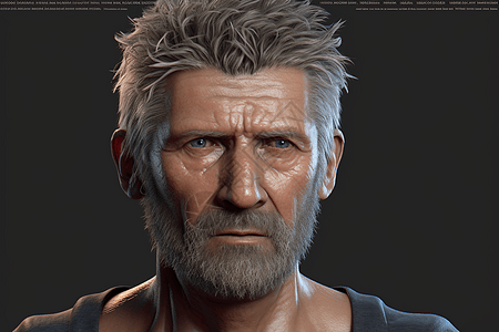 3D模型人物的头发和面部特征背景图片