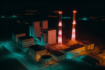 化燃气发电厂的鸟瞰图图片