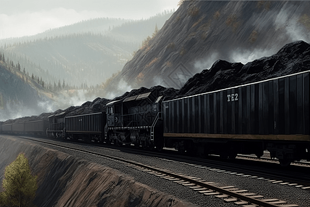 运煤的火车图片