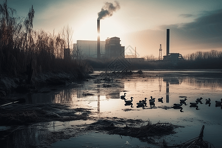 污染严重的燃煤电厂图片
