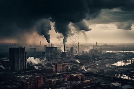燃煤发电厂城市污染图片