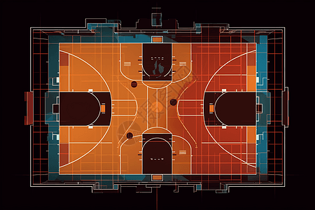 篮球场平面图背景图片