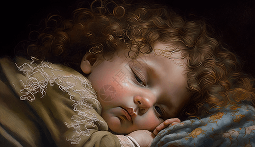 睡觉的婴儿肖像图片