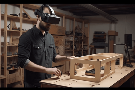 工匠使用VR工具虚拟车间创建项目图片