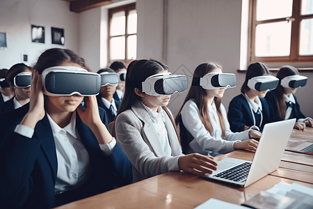 学生在虚拟现实教室中进行协作图片