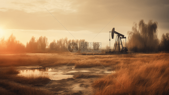 油田里的石油钻井图片