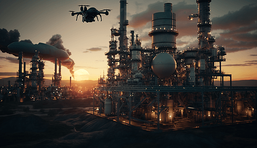 无人机炼油厂图片