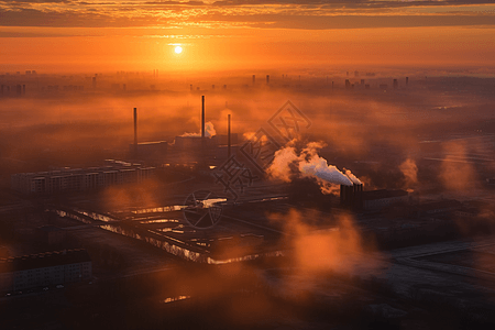 生态工业工业冶金厂黎明污染空气设计图片