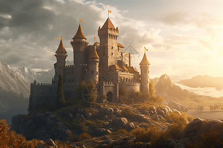 宏伟中世纪城堡图片