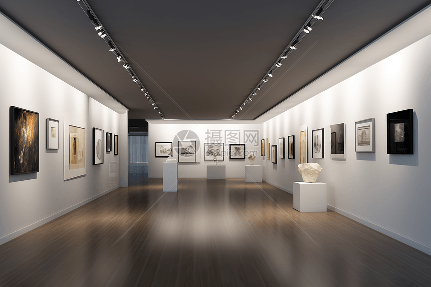极简主义艺术品展示厅高清图片下载-正版图片600040258-摄图网