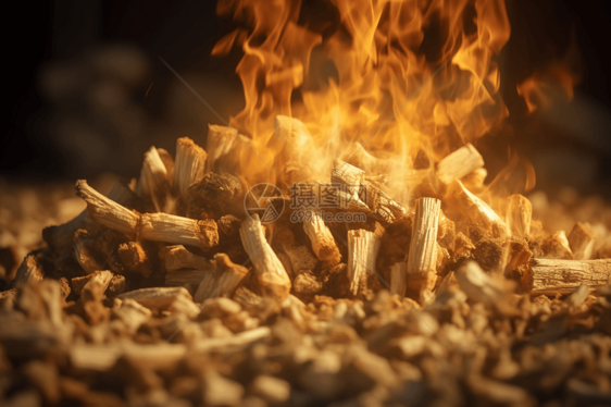 燃烧的木屑图片