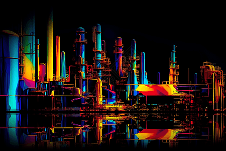 发电厂的抽象描绘图片
