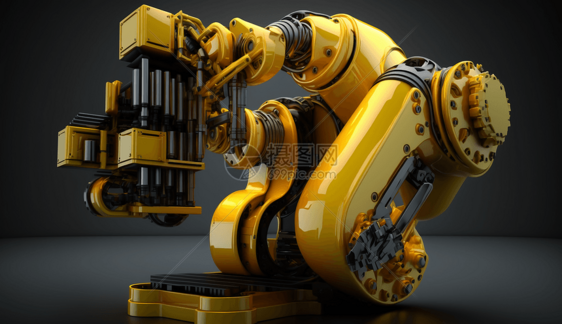 黄色工业机械臂图片