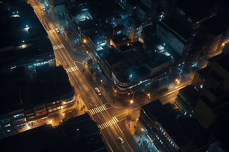 城市街道夜景图片