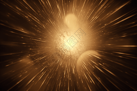 爆裂金色粒子光线插画