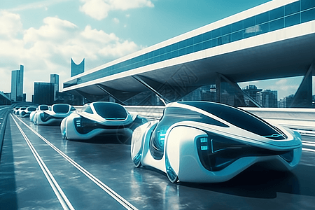 未来城市的汽车图片