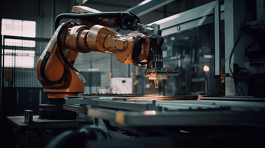 机器人加工工业车间机器人背景