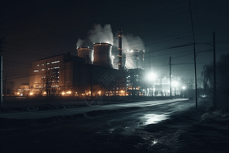 夜间煤炭发电厂图片