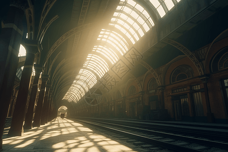 欧美复古的火车站图片