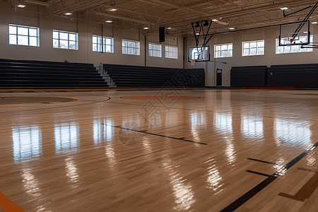 室内大型篮球场图片