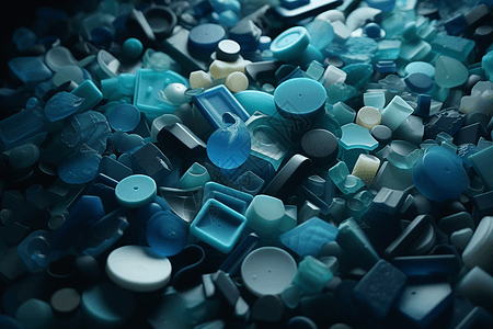 蓝色的塑料制品图片