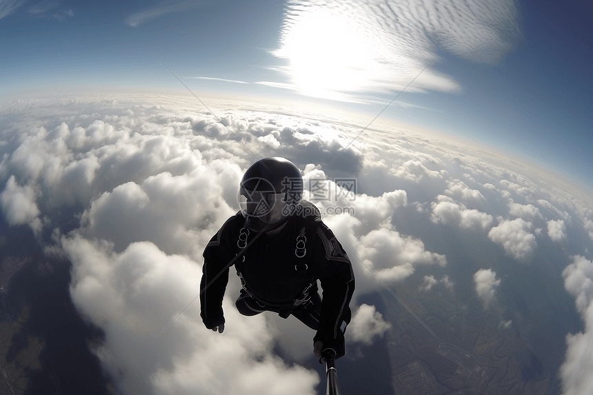 跳伞运动员在空中的视角图片