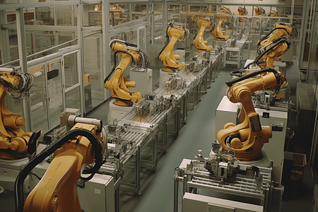 自动化生产线机器人图片