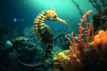 海底生物海马图片