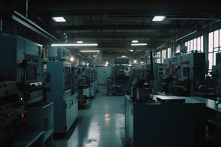 现代工厂车间的机器图片