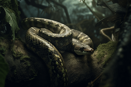 雨林中间的蛇图片