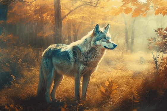 森林里的狼背景图片