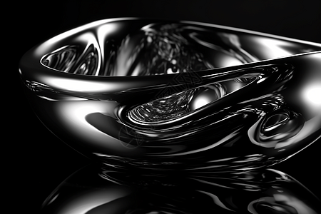 3D黑色金属液态背景图片