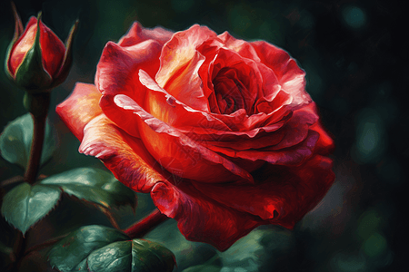 娇艳的红色玫瑰特写图片