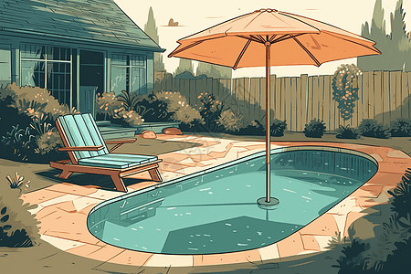一个简单的后院游泳池图片