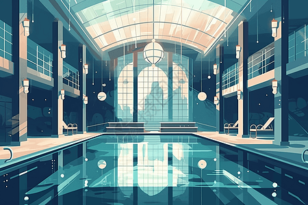 豪华的酒店泳池背景图片