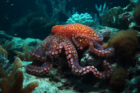 海底生物章鱼图片