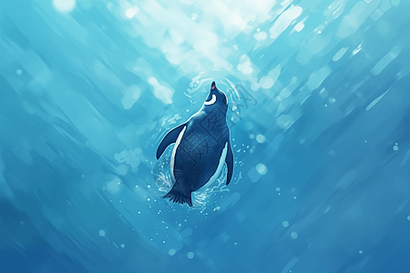 游泳的企鹅图片