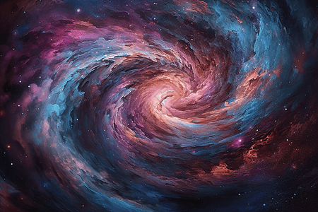 色彩缤纷的紫色旋涡星系图片