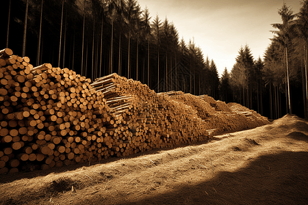 砍树森立采伐树木设计图片