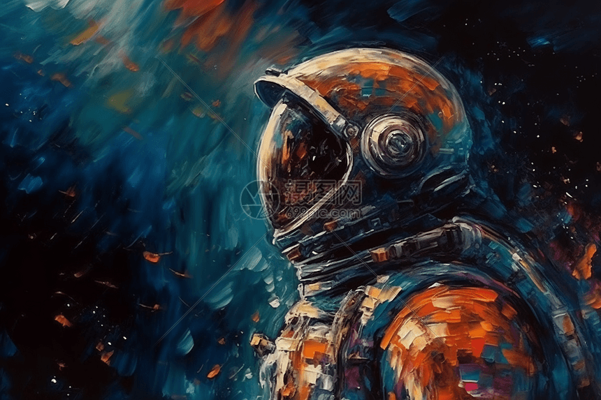 一幅宇航员的油画插画图片下载-正版图片600045326-摄图网