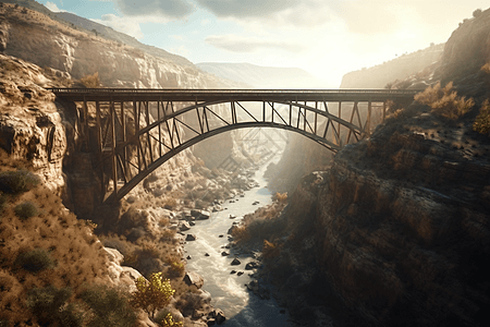 一座桥梁和峡谷的照片图片