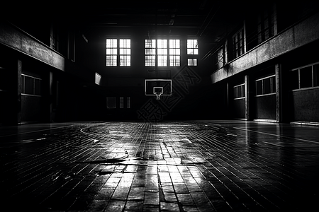 高对比度的篮球场背景图片