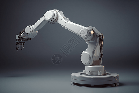 工业机器臂白色金属机器臂背景
