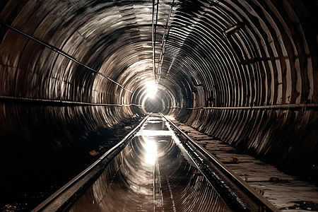 潮湿的排水隧道图片