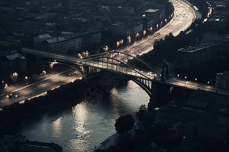 宽敞的城市拱桥背景图片