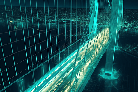 桥梁的电缆和塔背景图片