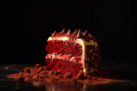 红色的天鹅绒蛋糕图片